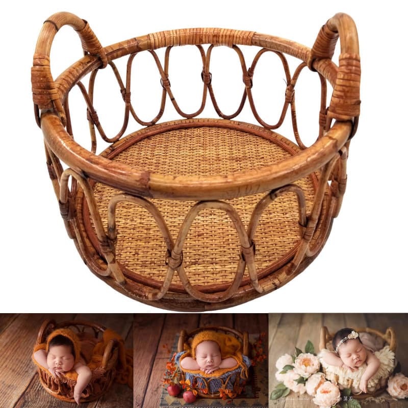 European and American newborn photography props, photo shoot props, rattan baby basket, studio baby posed photography supplies