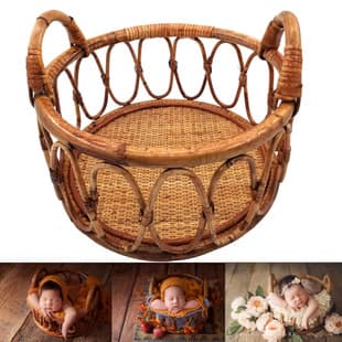 European and American Newborn Photography Props Wicker Baby Basket Studio Baby Posing Supplies