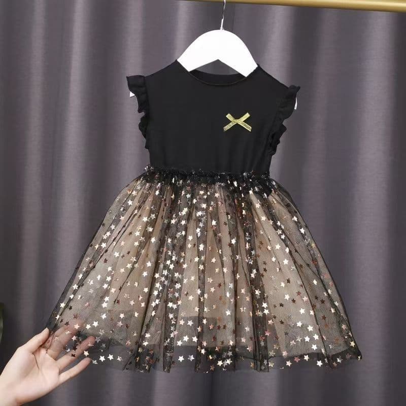 Girls Cotton Puffy Skirt Summer Dress Children's Korean Style Princess Dress Mesh Overlay Cute Baby Girl's Clothing A-Line Skirt