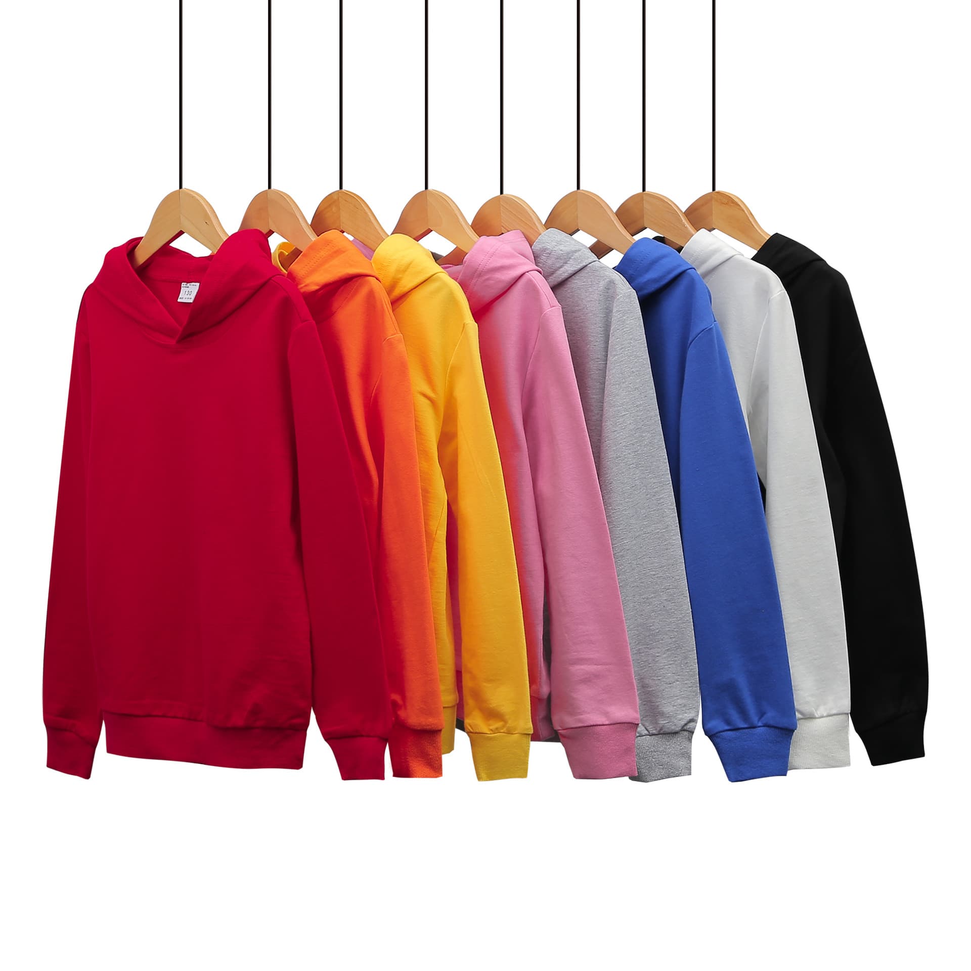Children's hooded sweatshirt solid color cultural shirt campus group uniform blank children's clothing pure cotton hoodie baby autumn top