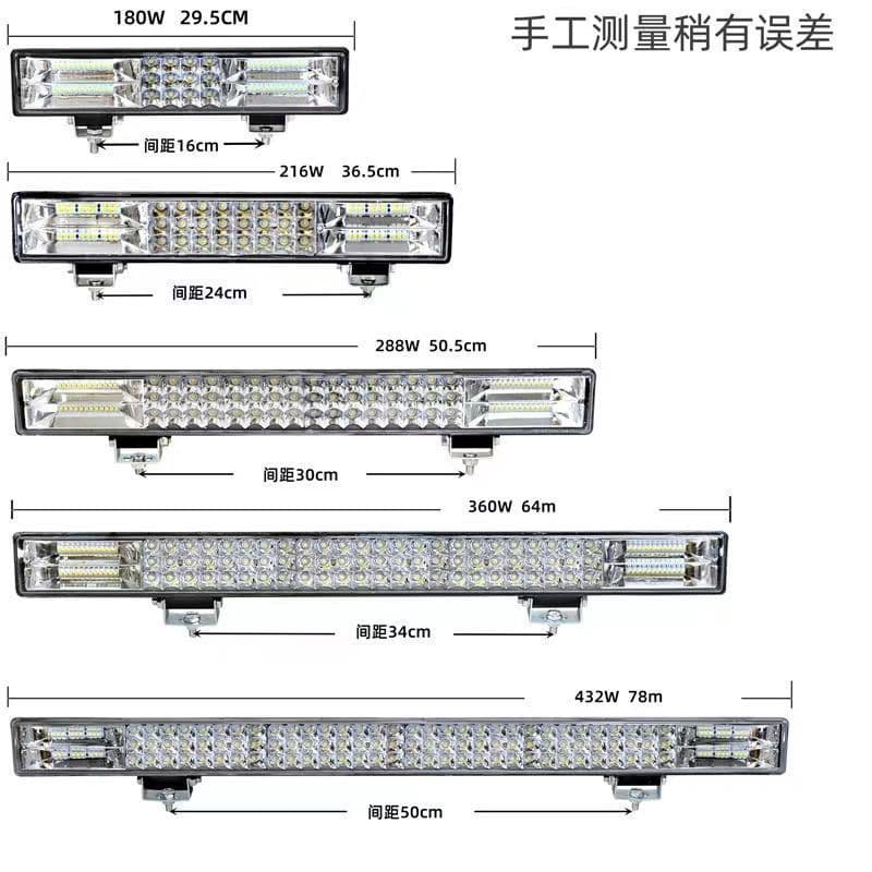 LED Light Bar Ultra Bright for Harvesters Trucks Flashing Strobe Light 12V 24V Headlight Fog Light Car LED Modified Long Strip