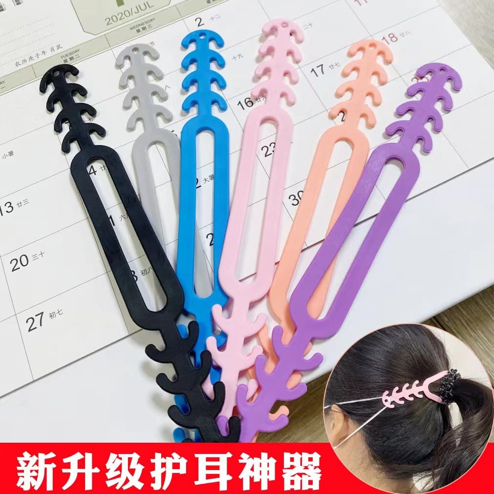 Silicone anti-tightening ear mask extender gadget, ear hook for adult headband style auxiliary adjustable buckle ear protection accessory