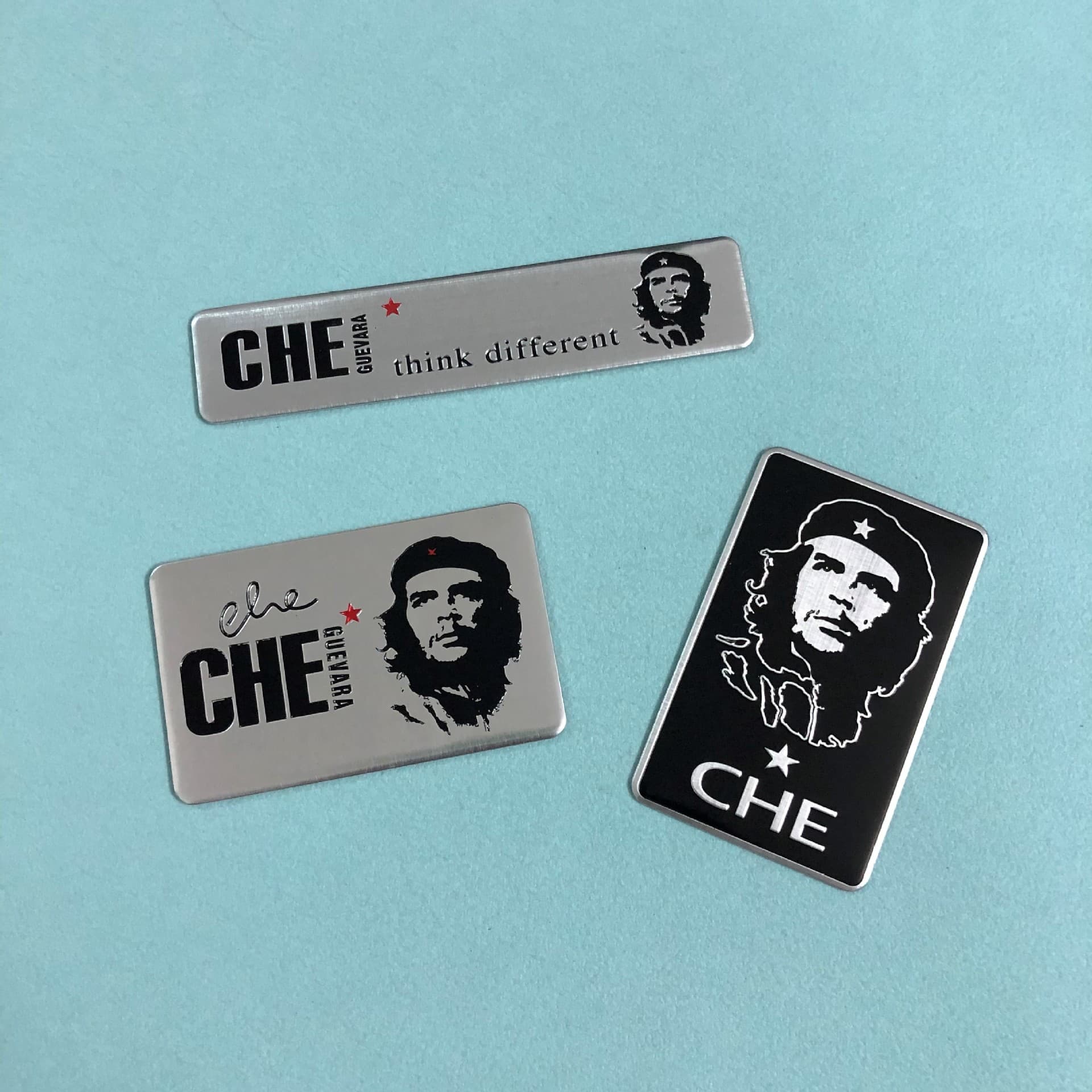 Cut Guevara metal car stickers, car decoration scratch blocking stickers, electric vehicle motorcycle modification labels, aluminum labels