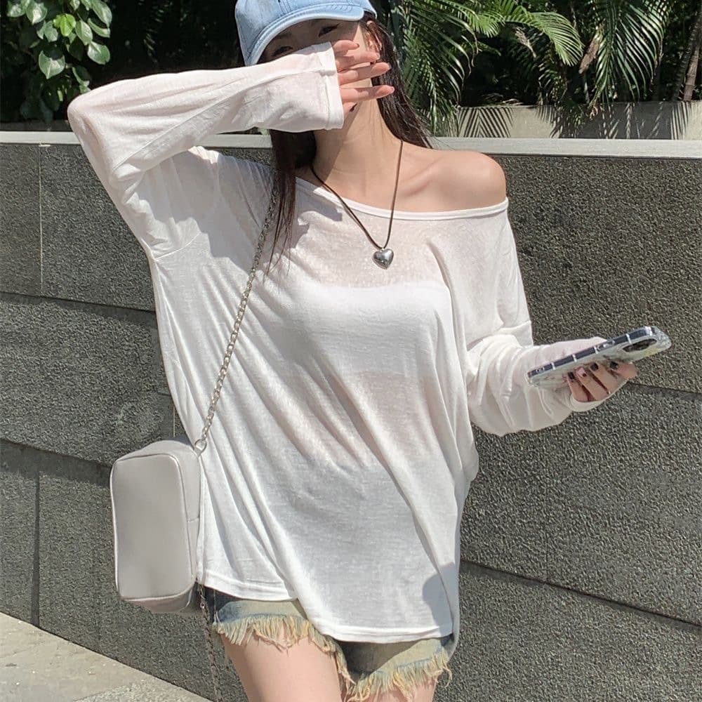 Chiffon Shirt Sun Protection Jacket 2025 Summer New Thin Slightly See-Through Loose Pullover Air Conditioning Mesh Cover-Up