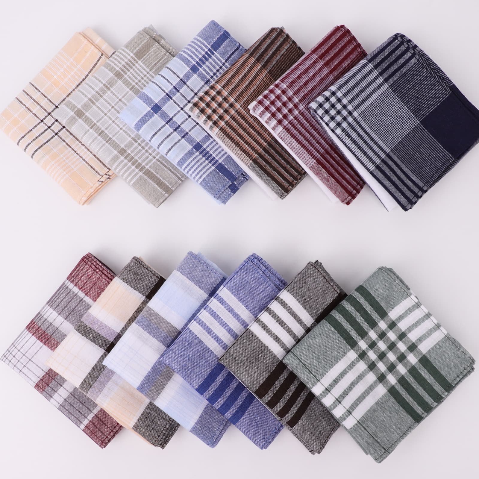 40cm pure cotton plaid men's handkerchief, mixed pattern, all-cotton handkerchief, business suit pocket square, chest towel, small square handkerchief