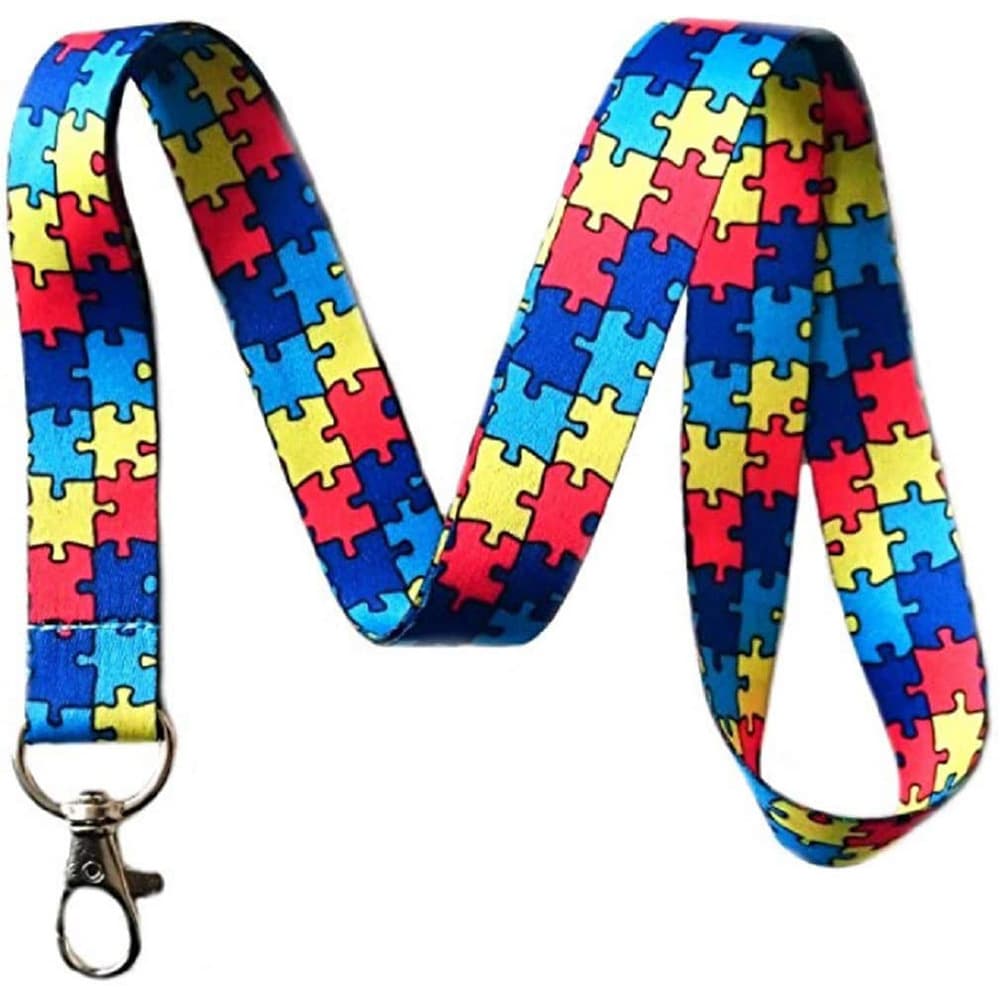 Amazon AMAZON best-selling ID cover autism puzzle pattern ready-made mobile phone lanyard
