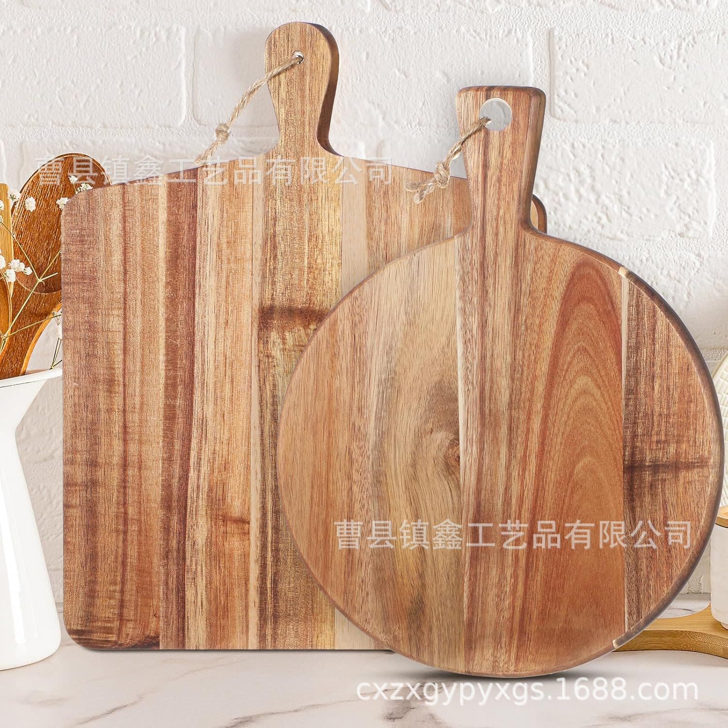 Cross-border wooden cutting board household cutting board kitchen chopping board deli steak board acacia wood pizza board tray