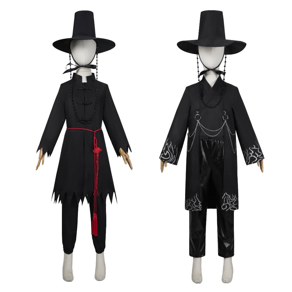 New K-POP Demon Hunter Girl Group & Boy Group Cosplay Costume, Halloween Children's Silver Pattern Stage Performance Outfit