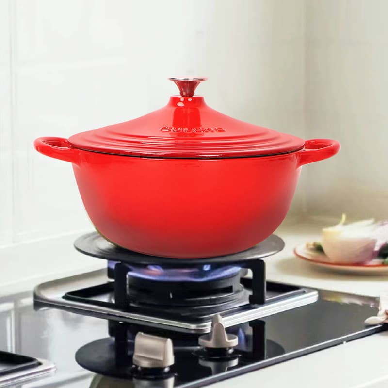 Qianle Ou Colorful Cast Iron Enamel Pot, Stew Pot 28CM Mommy Pot, Frying Pan, Le Creuset Alternative Enamel Stew Pot