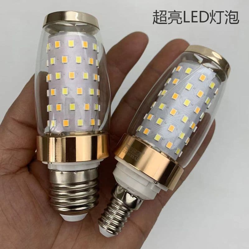 10W Ultra-Bright LED Screw Base Corn Bulb for Home Use, Small Screw Base Light Source with Glass Cover for Wide-Area Illumination