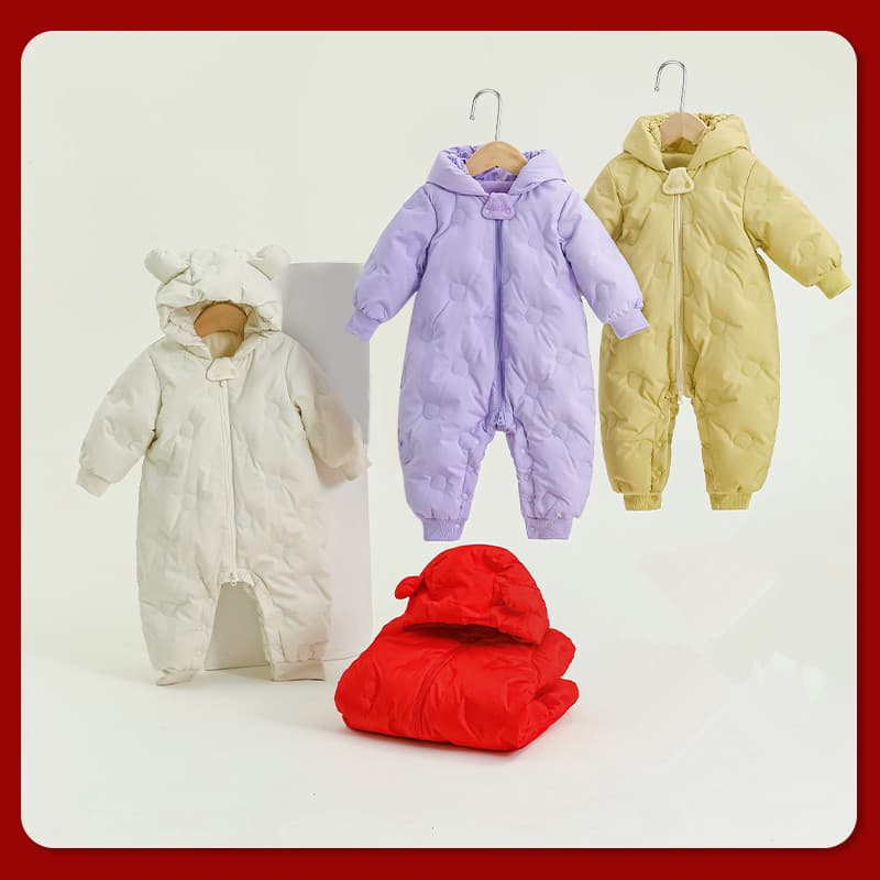 Winter Baby Down Jacket Princess Style Down Romper for Girls Newborn Warmth Retention One-Piece