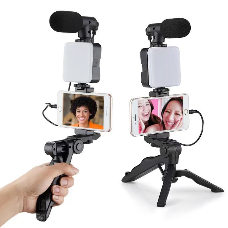 Cross-Desktop Beauty Leg Pocket Fill Light with Microphone Set, DSLR Conference Light, Handheld Photography, and Microphone