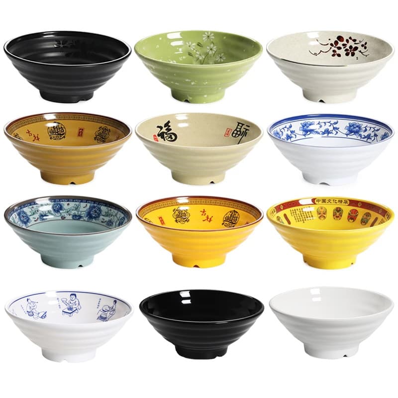 Melamine Imitation Porcelain Noodle Bowl, Beef Soup Noodle Bowl, Commercial Malatang Bowl, Thickened Plastic Rice Noodle Bowl