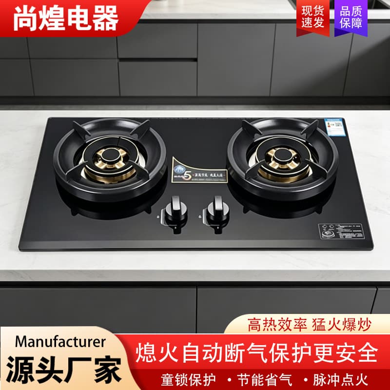 Gas Stove, Household Dual Burner Built-in Dual-Use Natural Gas Stove, Liquefied Gas Cooktop, Smart Gas Stove B506