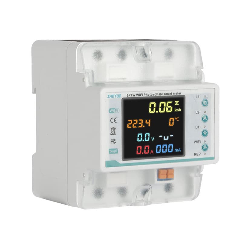 Cross-Border Graffiti WiFi MCB Color Screen Meter 3-Phase 4P Meter Smart Remote Circuit Breaker Without Leakage Protection