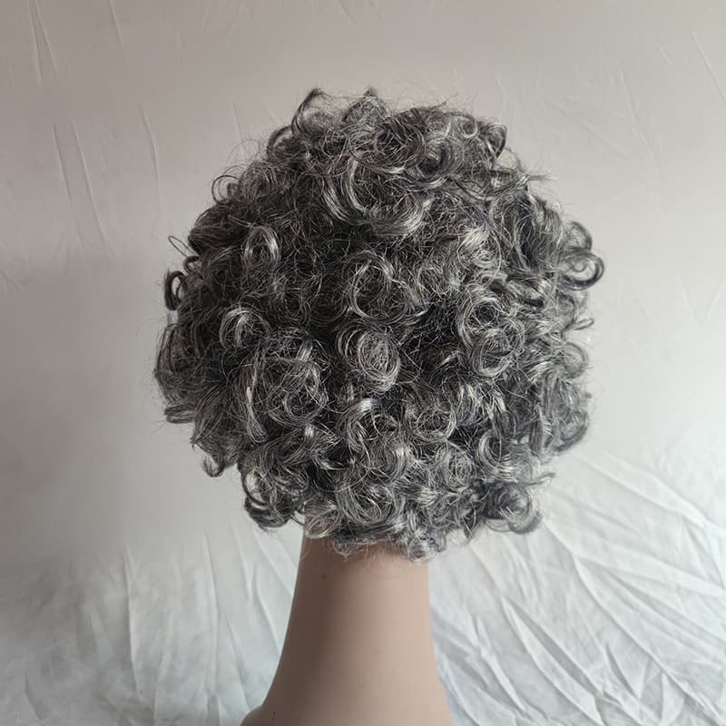 Stage Costume Granny Gray Wig, Movie Gray White Old Lady Wig, School Performance Funny Fan Grandma Wig
