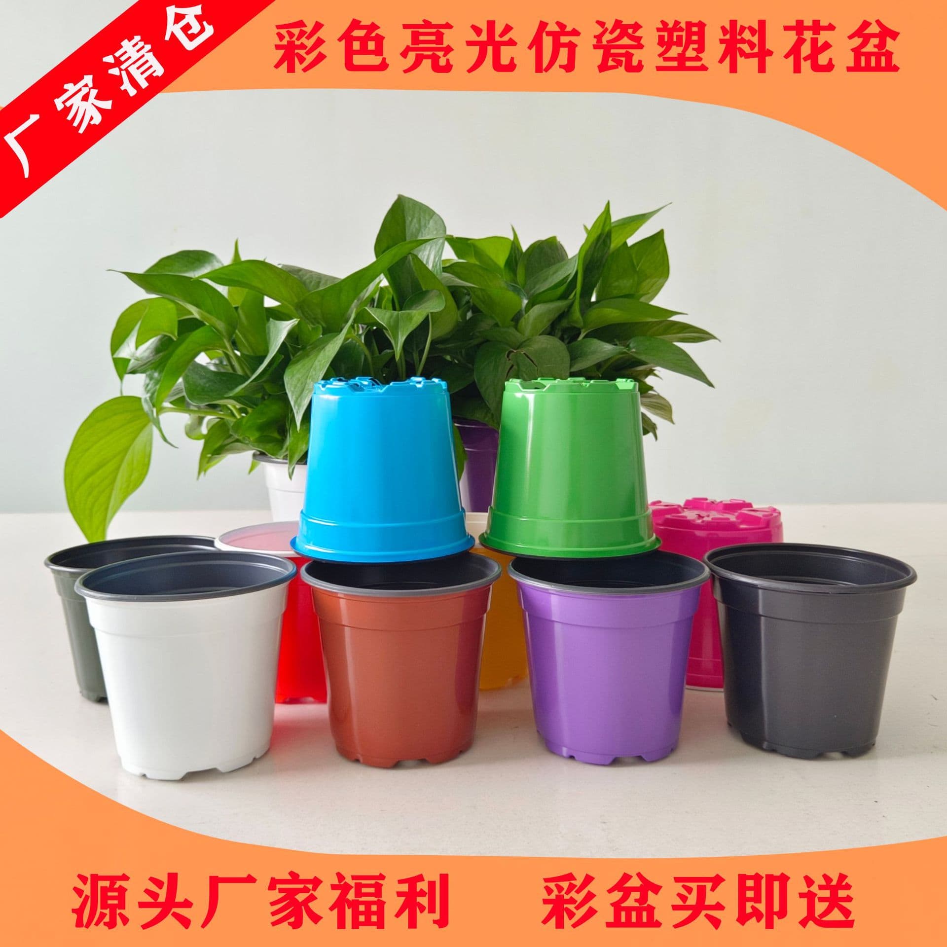 Colorful Plastic Flower Pots Succulent Plant Pots Seedling Dual-colored Gardening Supplies