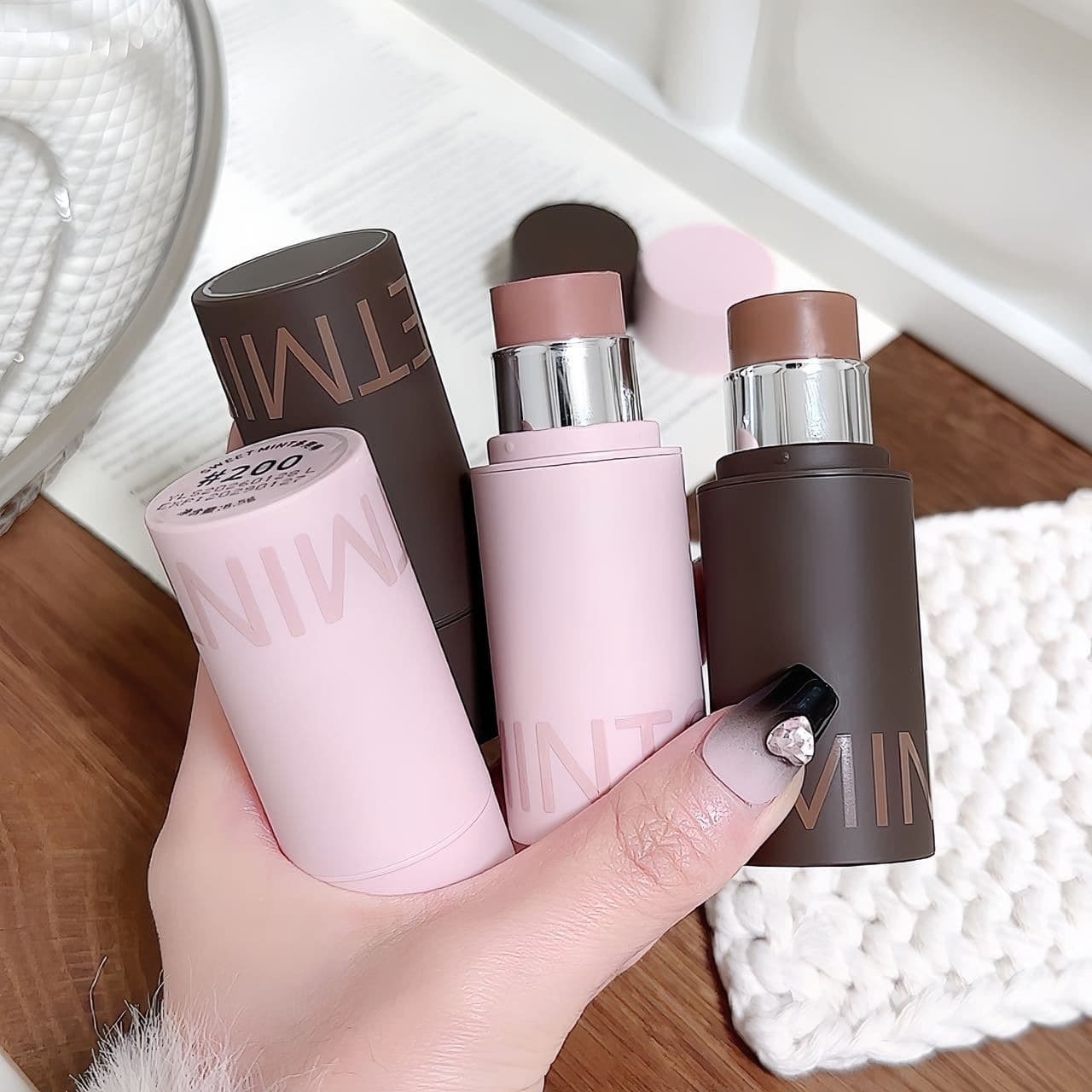 Sweetmint Multi-Use Stick Natural Nude Look Colorful Korean-style Blush Eyeshadow Lipstick All-in-One Multi-Use Stick