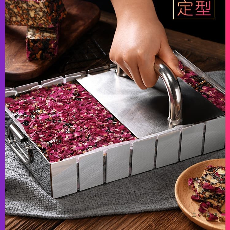 Mold Tray for Making Donkey-Hide Gelatin Cake, Cooling and Shaping, Detachable Bottom, Complete Home-Use Set of Making Tools, Cutting Strips, Pressing Board