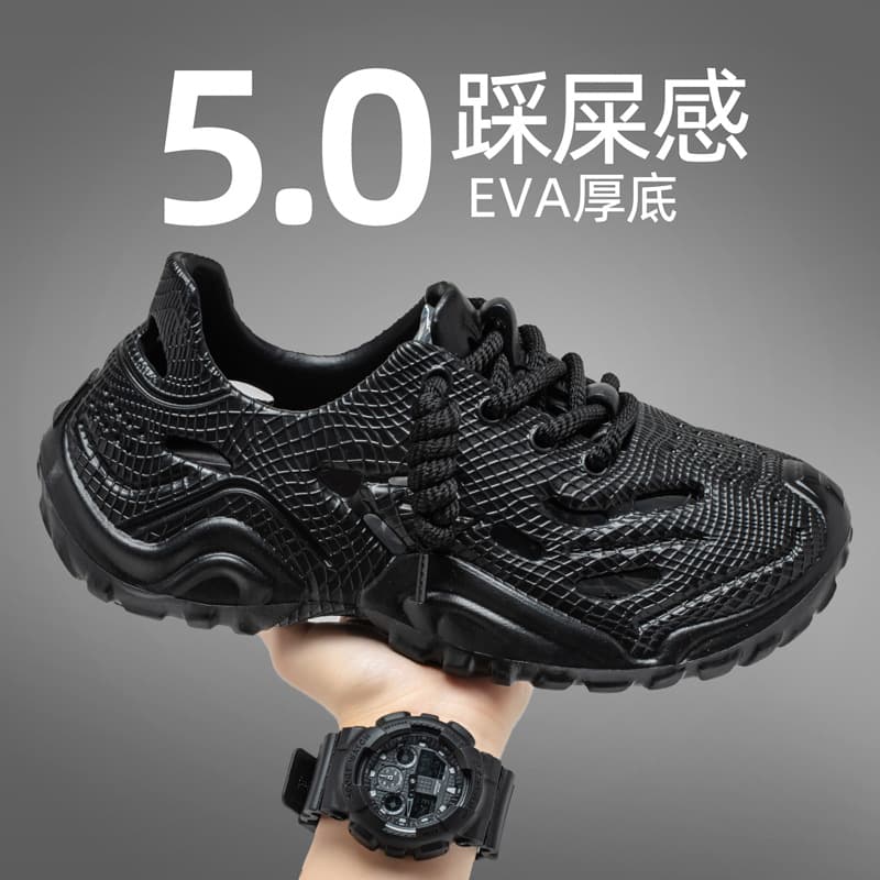 Croc Shoes Men's 2025 New Summer Breathable Mesh Casual Sports Shoes Men's Versatile Low-Cut Trendy Sandals