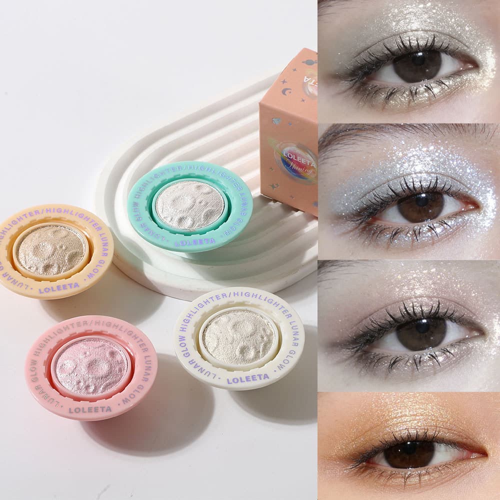 LOLEETA Little Flying Saucer Luminous Planet Highlight Powder to brighten the face, three-dimensional contouring, bursting highlights, brightening and fine shimmering
