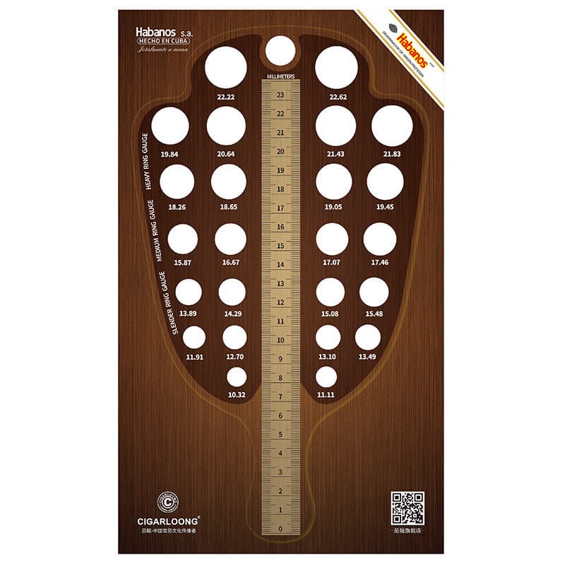 CIGARLOONG Cigar Sizing Card - Cigar Length, Diameter, and Ring Gauge Measuring Tool, Convenient
