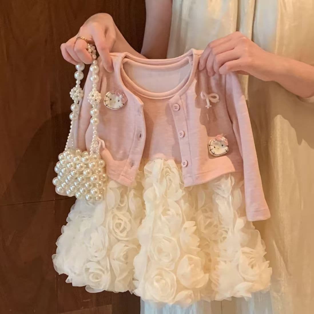 Girls Autumn Dress 2026 New Fashionable Children Princess Set Dress Two-Piece Outfit