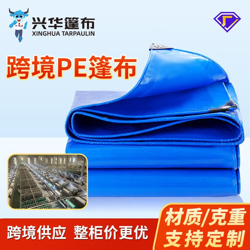 Blue PE Thickened Waterproof Outdoor Sunproof Plastic Pool Cover and Cargo Tarpaulin