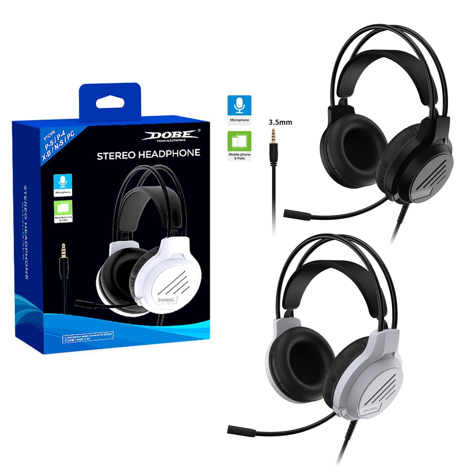 PS5 Wired Gaming Headset with Microphone, Compatible with PS4/Switch/Xbox/360/PC
