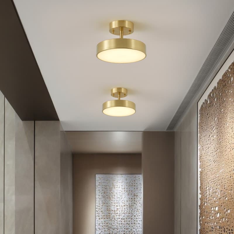 All Copper LED Hallway Corridor Light Entryway Cloakroom Nordic Creative Ceiling Light Surface Mounted Ceiling Lamp