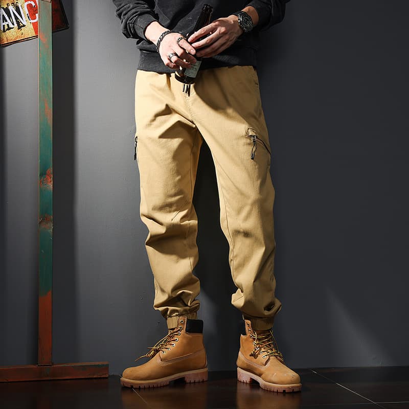 Large Size Men's Wear Summer New Workwear Casual Pants for Men Loose Enlarged Size Trendy Elastic Waist Cuffed Workwear Long Pants