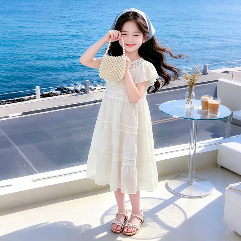 Girls' Big Kids Dress Summer 2026 New Children's Teen Korean Style Little Girls Trendy Princess Skirt Children's Summer Style