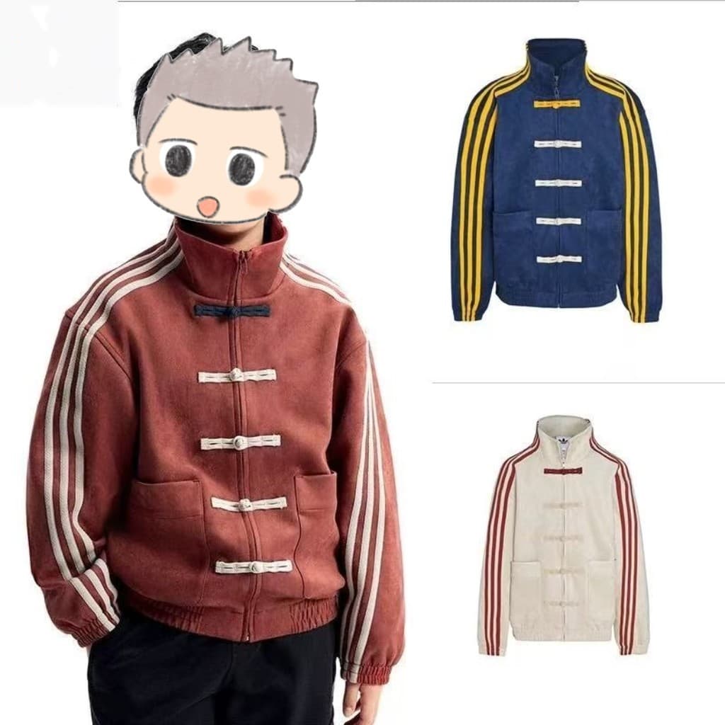 5-Color Kids Tang Suit Cross-Border New Chinese Style Stand Collar Jacket for Boys and Girls Trendy Buttoned Tang Suit Sports Jacket