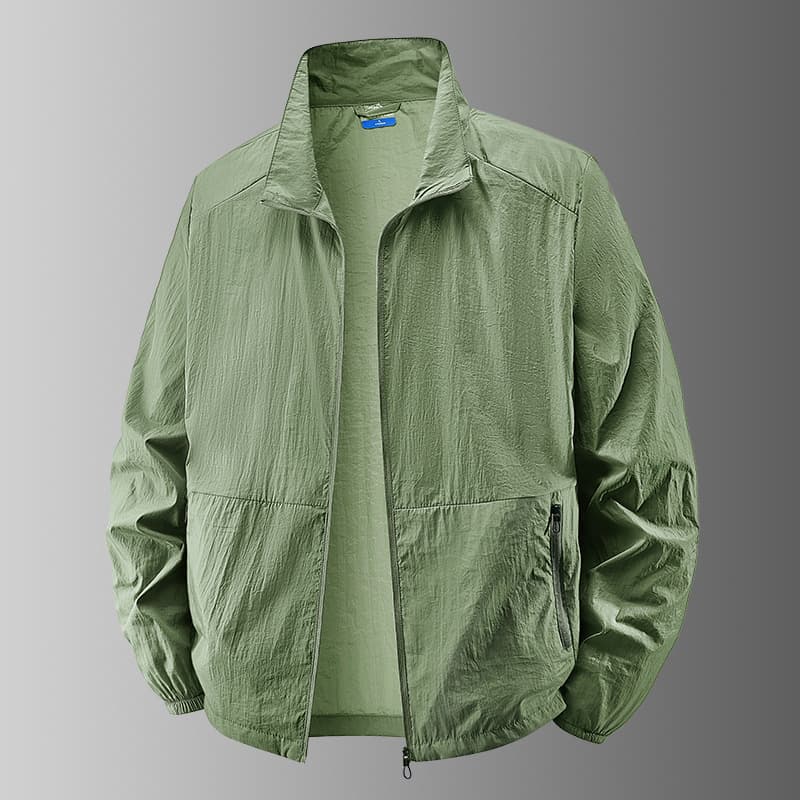 TikTok Popular Summer Men's Sun Protection Shirt, Outdoor Casual Windbreaker Jacket, Youth Stand Collar Loose Large Size Skin Clothing