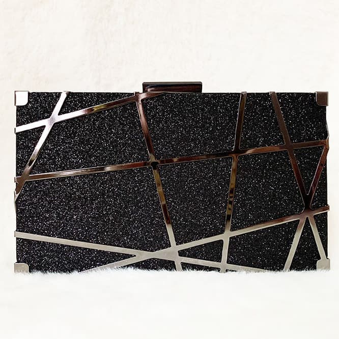 Geometric Metal Line Decoration Evening Banquet Dress Versatile Handheld Shoulder Crossbody Women's Bag
