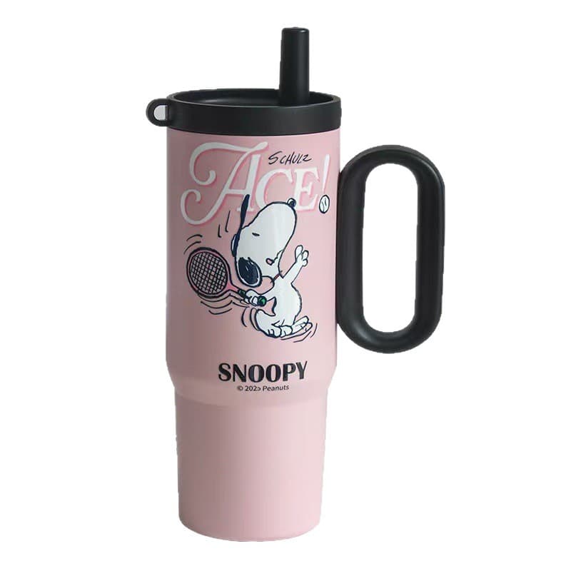 New Cartoon Snoopy 750ml Tumbler Large Capacity 304 Straw Cup High Appearance with Handle Car Cup