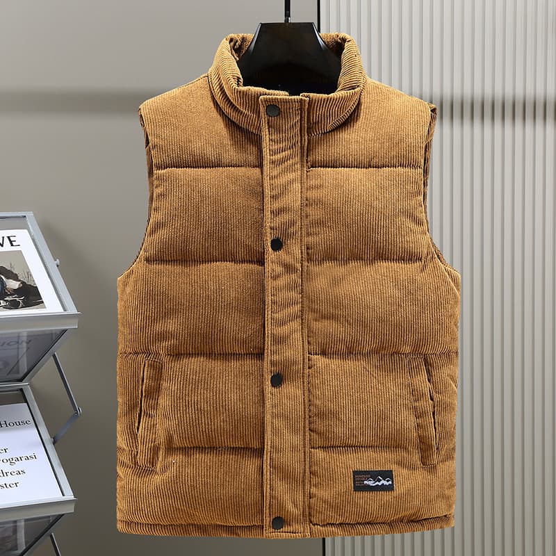 H838 Thick Autumn/Winter Cross-border Trade Casual Men's Vest Jacket, Fashionable Waistcoat Warm Corduroy Cotton Vest