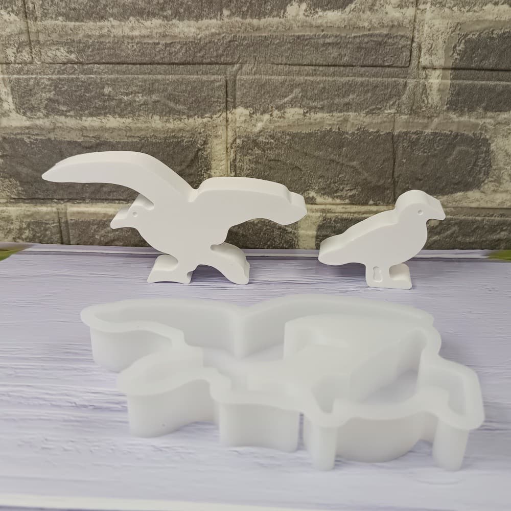 S1350 Spreading Seagull Desktop Decoration Cement Plaster Mold DIY Silicone Mold
