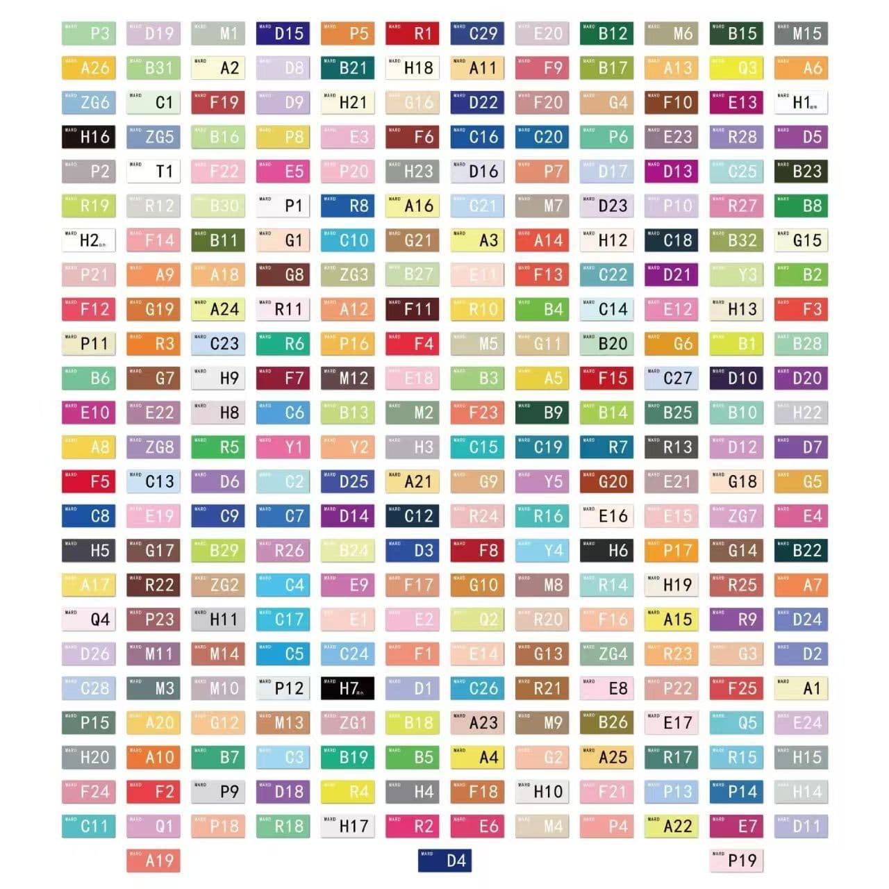 291 color number color card spelling bean sticker MARD fusion bean label universal spelling bean full color color sticker