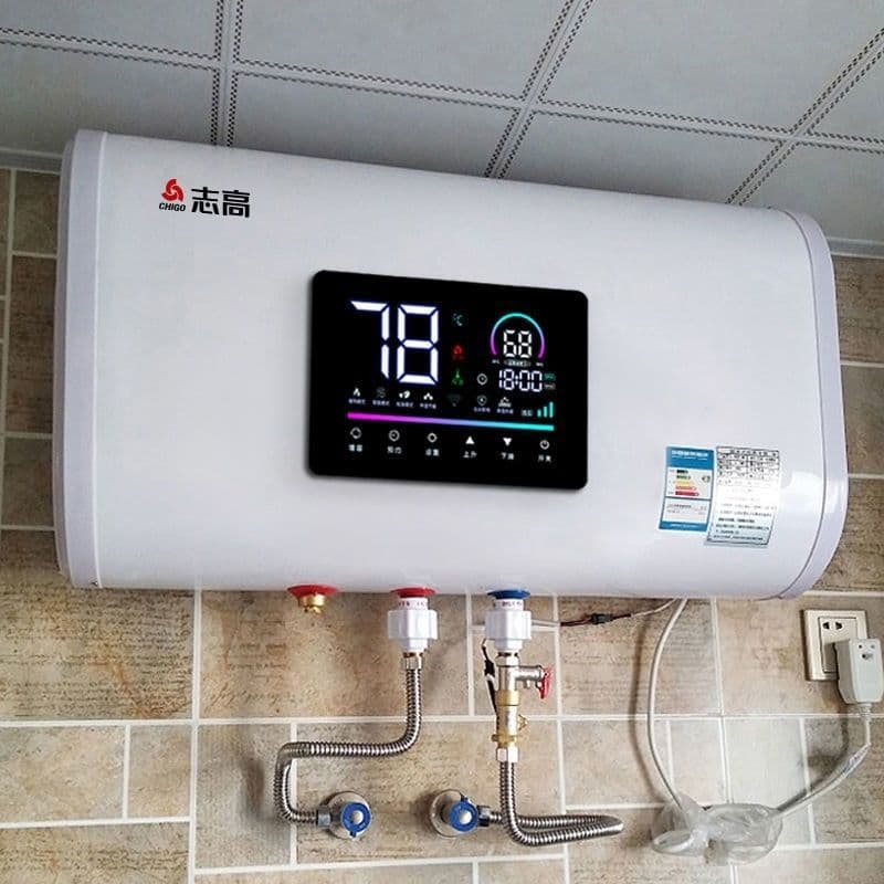 [On-site Installation] Electric Water Heater, Household Shower Storage Flat Tank Energy Saving 40/50/60/80L, Single Piece