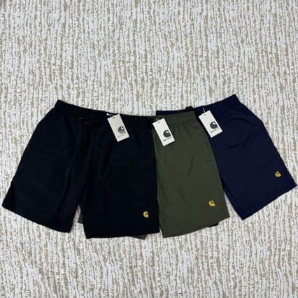 Kaha Cross-Border Summer Gold Label Embroidered Washed Vintage Terry Shorts Trendy Sports 5-Inch Quick-Dry Shorts