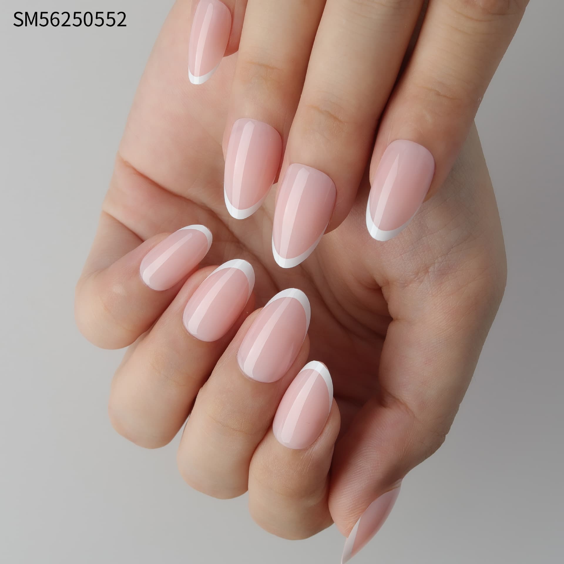 French False Nail Set Toe French Wearable Nails Gradient Nail Art Skin Tone Nails Nude Strip Nail Tips 24 Nails
