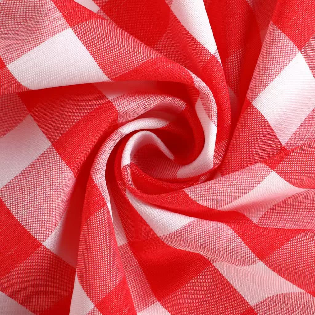 Custom full polyester grid waterproof oil-proof Oxford cloth tablecloth fabric curtain restaurant dining table decorative cloth material