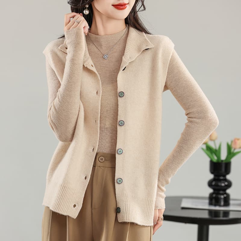 European Style Stand Collar Pure Wool Knitted Vest Women's European Station 25 Autumn/Winter New Front and Back Two-Way Wear Fashion Sweater Vest