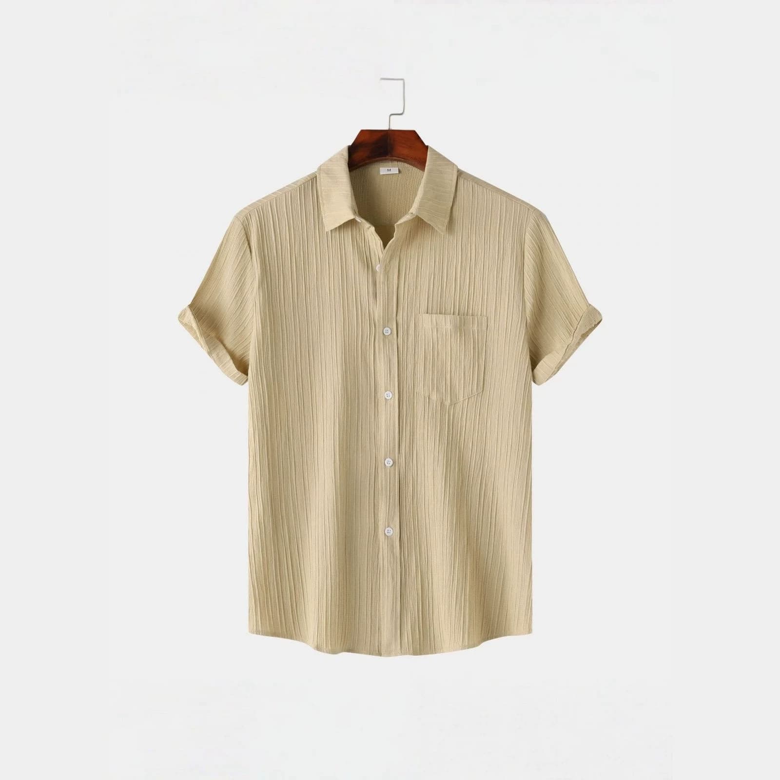 Cross-border Amazon eBay European and American Summer Short-Sleeve Fashion Casual Loose Cardigan Men's Shirt Solid Color Shirt