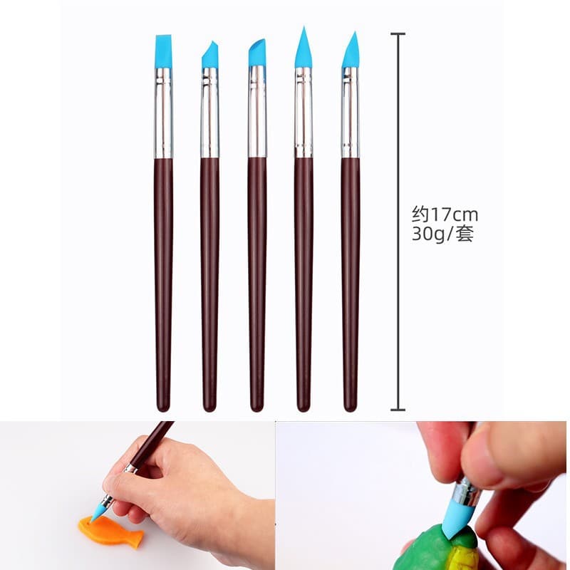 Clay Tool Silicone Pen Soft Head Rubber Clay Fingerprint-Removing Soft Pottery Tool Mark Modifying Pen Nail Pen