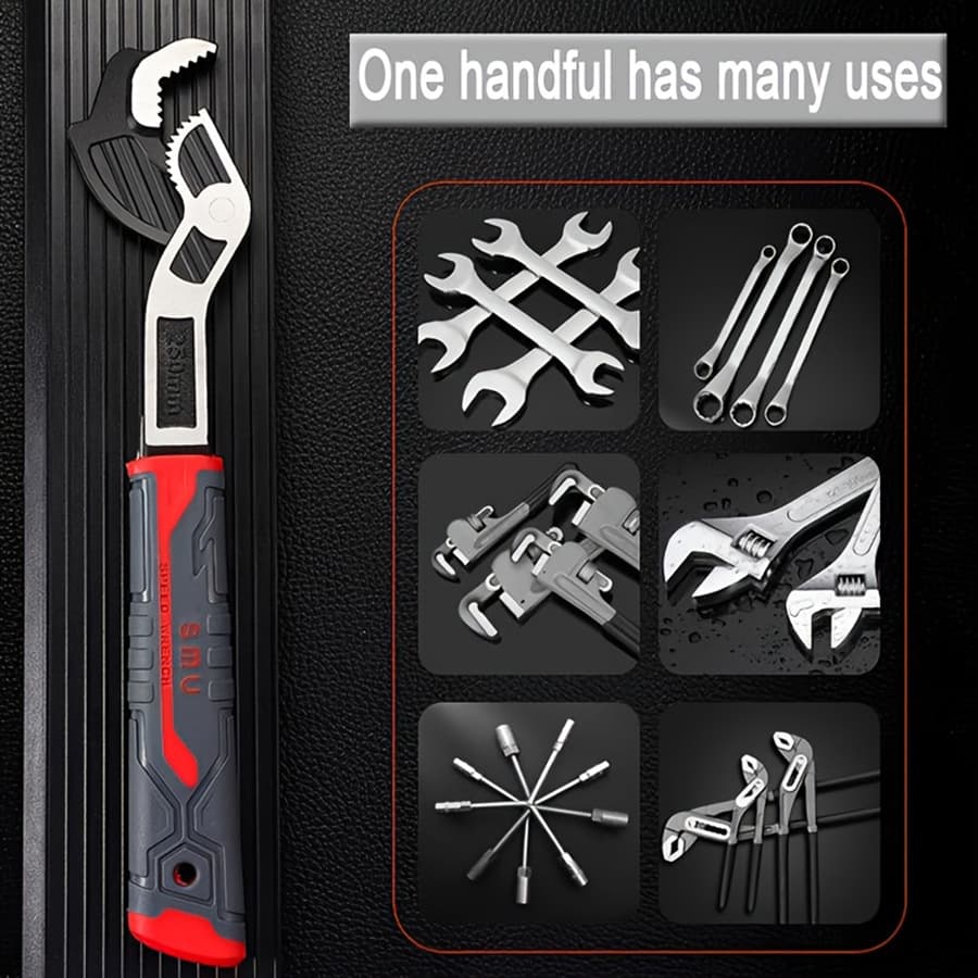 Professional Multi-functional Adjustable Self-locking Universal Wrench Bathroom Wrench Large Diameter Open End Wrench Adjustable Wrench Tool
