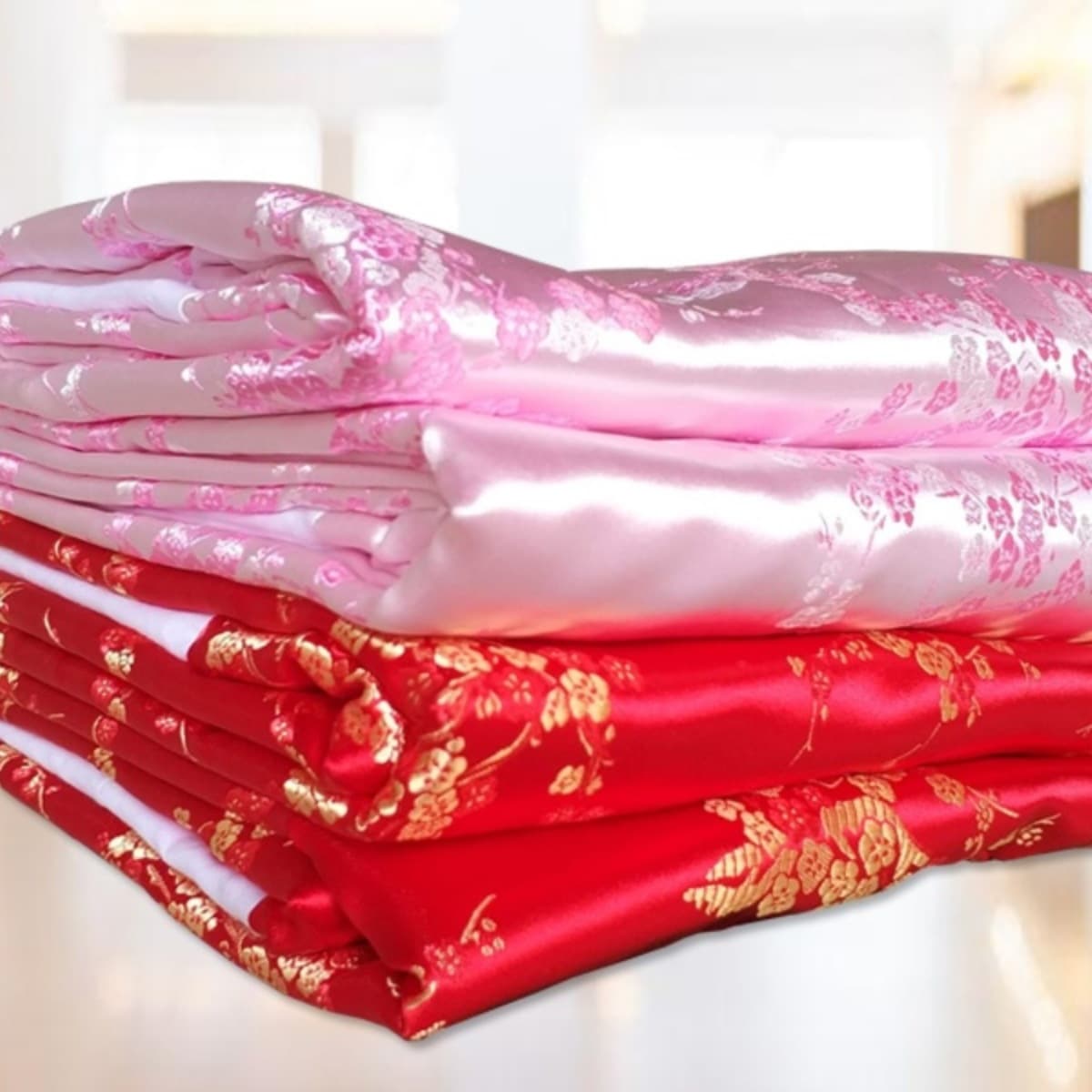 Vintage duvet cover Hangzhou silk satin duvet face old-fashioned bordered duvet cover classical Chinese ethnic style satin for wedding