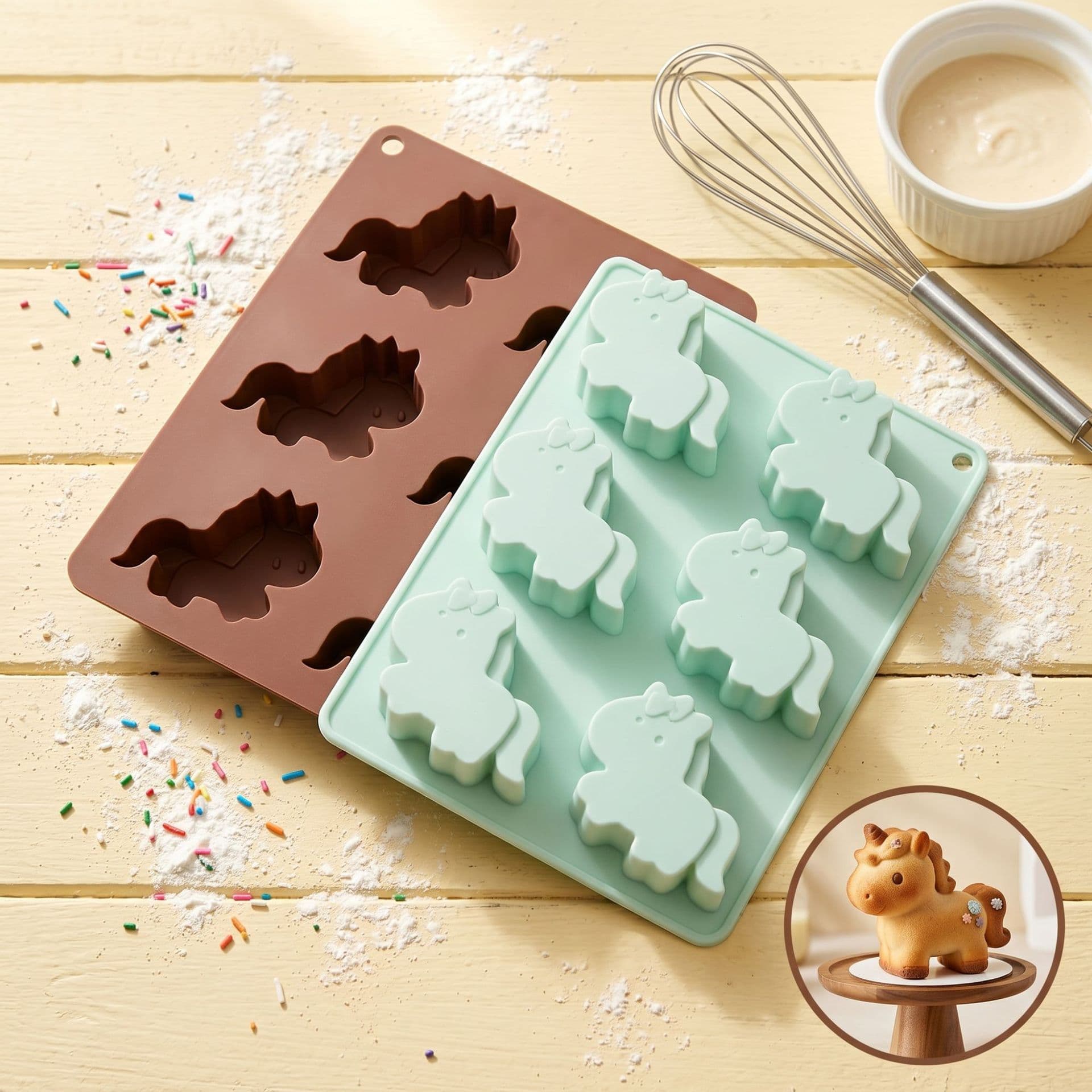 Cross-border hot-selling Pony silicone molds, food-grade silicone cake molds, high-temperature resistant, easy to demold, baking molds wholesale