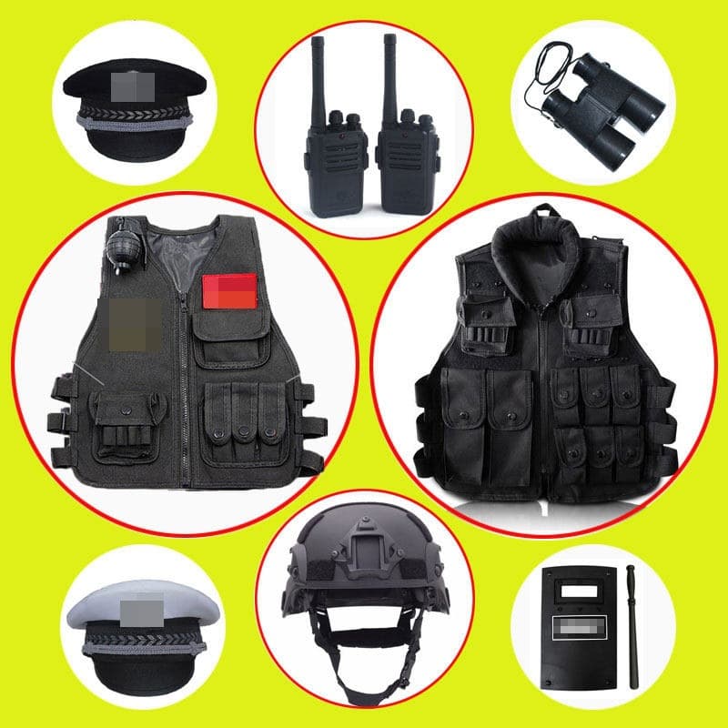 Police Suit Children's Clothes Police Officer Uniform Kindergarten Cosplay Props Police Equipment Toys for Boys